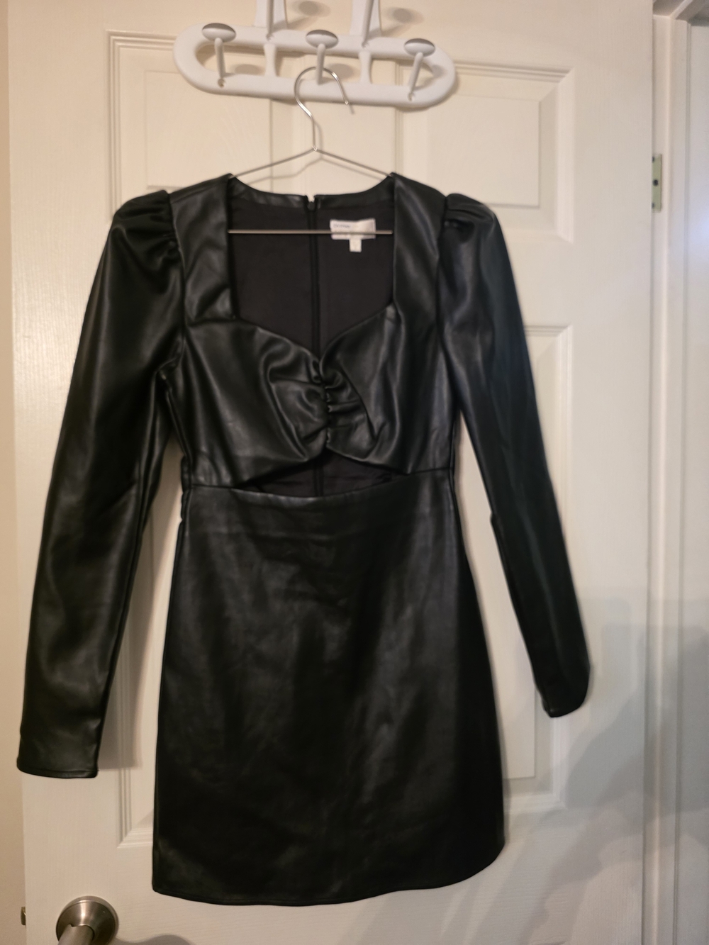 Black Faux Leather Mini Dress